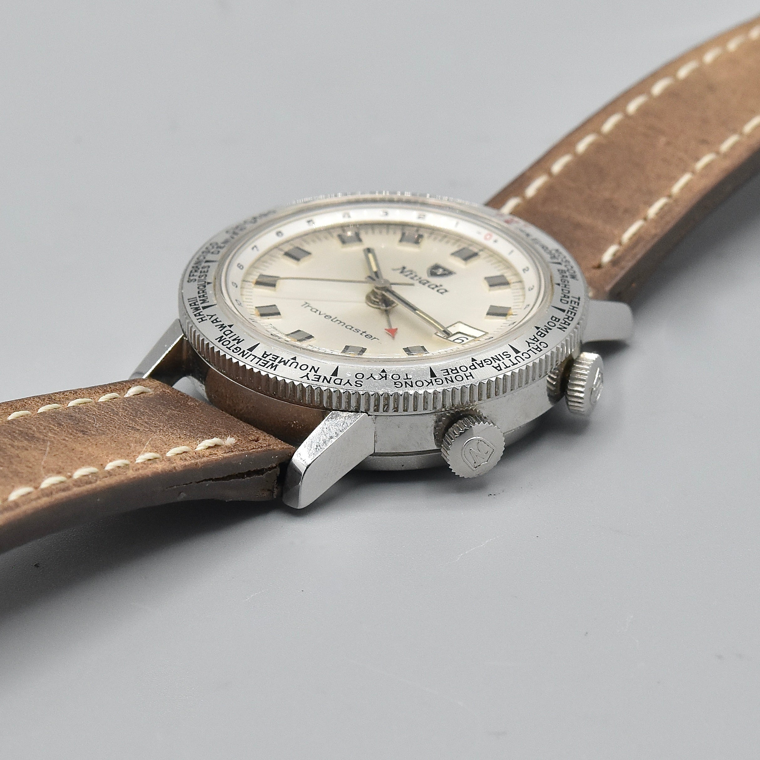 Nivada Travelmaster World Time Alarm Ref. 87011 Stainless Steel