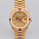 ROLEX LADY DATEJUST REF. 69068 ABU DHABI DIAL YELLOW GOLD BOX AND PAPERS
