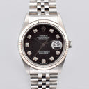 ROLEX DATEJUST 36 REF. 16234 BLACK DIAL STAINLESS STEEL BOX AND PAPERS
