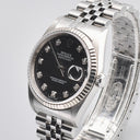 ROLEX DATEJUST 36 REF. 16234 BLACK DIAL STAINLESS STEEL BOX AND PAPERS