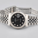 ROLEX DATEJUST 36 REF. 16234 BLACK DIAL STAINLESS STEEL BOX AND PAPERS