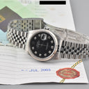 ROLEX DATEJUST 36 REF. 16234 BLACK DIAL STAINLESS STEEL BOX AND PAPERS