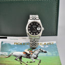 ROLEX DATEJUST 36 REF. 16234 BLACK DIAL STAINLESS STEEL BOX AND PAPERS