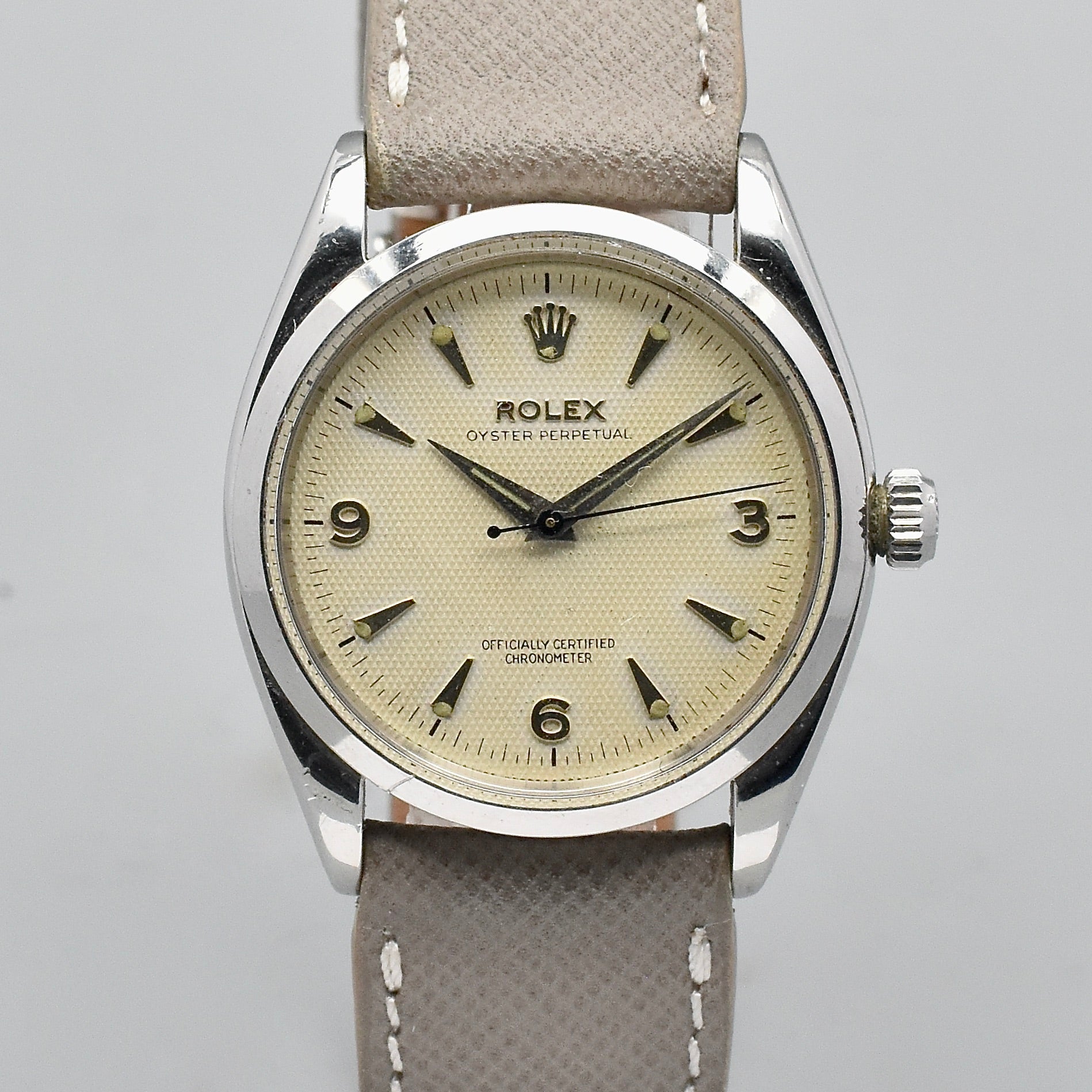 Rolex Oyster Perpetual 6564 Honeycomb Dial Stainless Steel