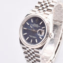 ROLEX DATEJUST 36 REF. 126234 BLUE MOTIF DIAL STAINLESS STEEL FULL SET