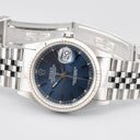 ROLEX DATEJUST REF. 16234 BLUE DIAL STAINLESS STEEL BOX AND PAPERS