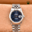 ROLEX DATEJUST REF. 16234 BLUE DIAL STAINLESS STEEL BOX AND PAPERS