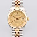 ROLEX OYSTER DATE 31 REF. 6827 LINEN DIAL STAINLESS STEEL AND GOLD