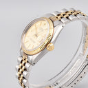 ROLEX OYSTER DATE 31 REF. 6827 LINEN DIAL STAINLESS STEEL AND GOLD