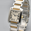 CARTIER TANK FRANCAISE REF. 2301 STEEL AND GOLD BOX AND PAPERS