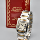 CARTIER TANK FRANCAISE REF. 2301 STEEL AND GOLD BOX AND PAPERS