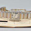 CARTIER TANK FRANCAISE REF. 2301 STEEL AND GOLD BOX AND PAPERS