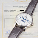 A. LANGE & SÖHNE SAXONIA ANNUAL CALENDAR REF. 330.026 WHITE GOLD BOX AND PAPERS